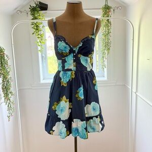 Abercrombie & Fitch Blue and Green Floral Dress